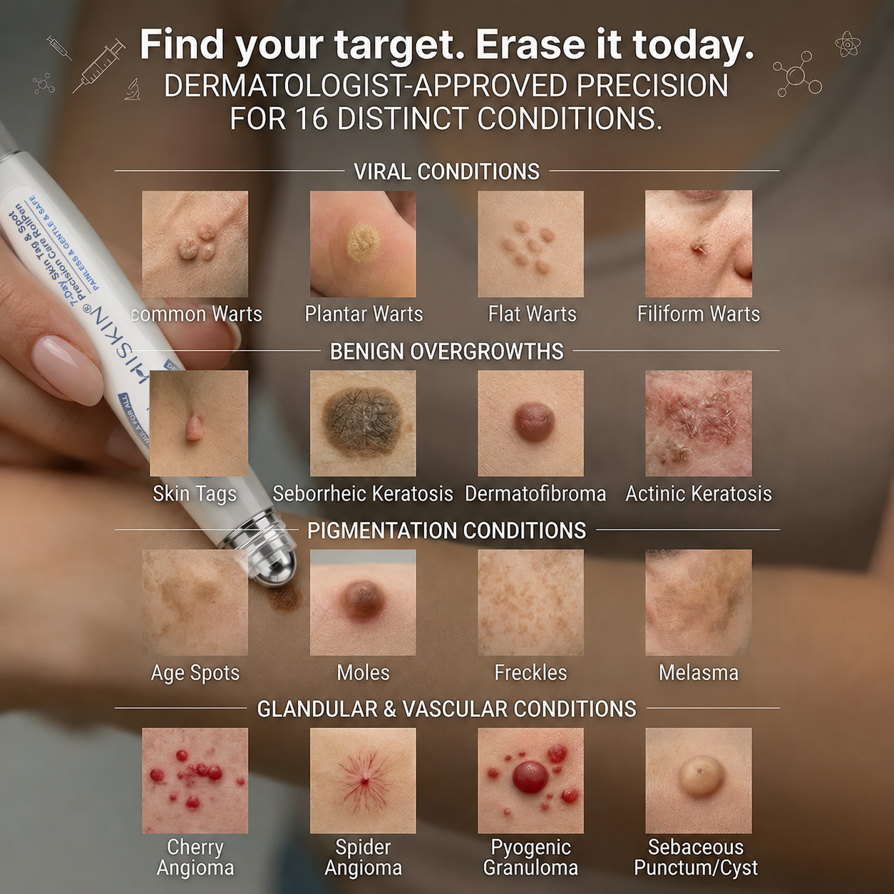 𝐇𝐈𝐒𝐊𝐈𝐍®👩‍⚕️👩‍⚕️𝟕-𝐃𝒂𝘆 𝐒𝗸𝐢𝐧 𝐓𝒂𝗴 & 𝐒𝐩𝙤𝐭 𝐄𝐫𝒂𝐬𝙚𝐫 Painless & Scar-Free Advanced Imperfection Removal Rollerball Pen