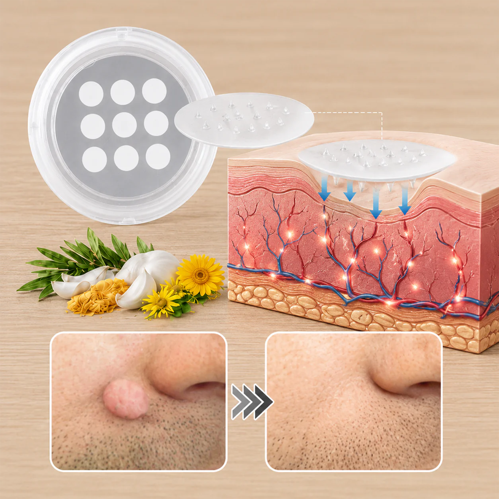 🎉𝑯𝒊𝒔𝒌𝒊𝒏® 2-in-1 Microneedle & Hydrocolloid Patch | Removes raised moles, acne, flat warts, and skin tags | Helps improve wrinkles, scars, and blemishes | Invisible patches for face and body